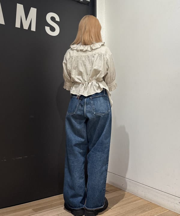 キムさんの「BEAMS WOMEN｜コットン リネン フリル ギャザー ショートスリーブ」を使ったコーディネート