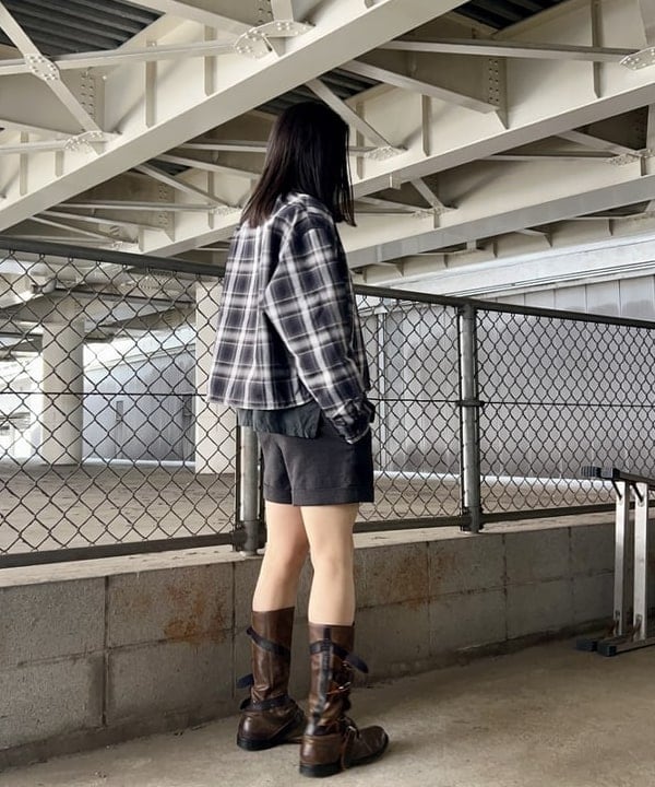 翔さんの「BEAMS WOMEN｜ショート チェック ブルゾン」を使ったコーディネート