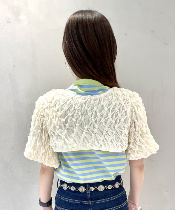 カタヤマ アヤさんの「BEAMS WOMEN｜バルーン スリーブ ボレロ」を使ったコーディネート