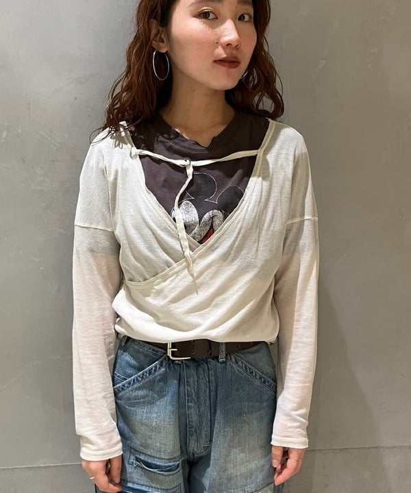 モモさんの「BEAMS WOMEN｜maturely / カシュクール ストラップ ロング スリーブ」を使ったコーディネート