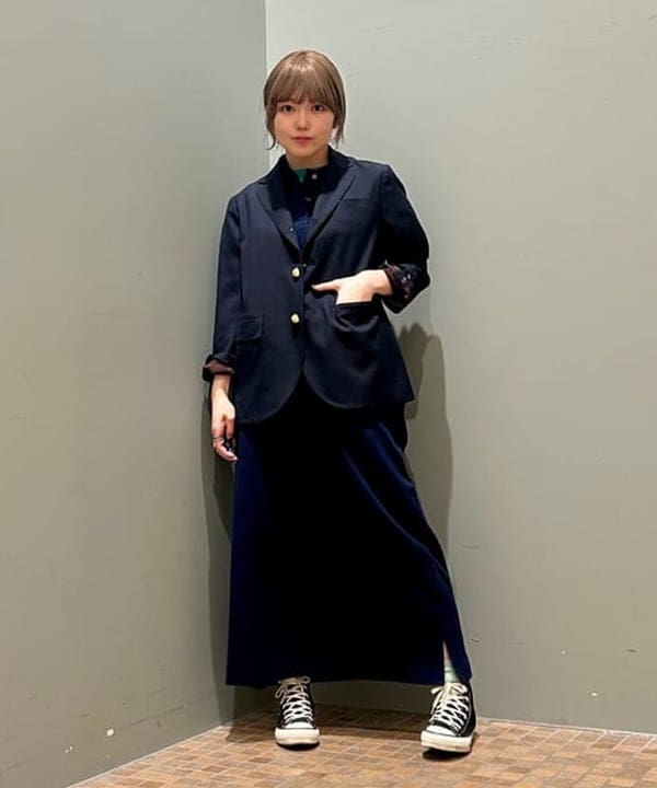 小原 もこさんの「BEAMS WOMEN｜BEAMS BOY / ポリエステル ウール 3ボタン ブレザー」を使ったコーディネート