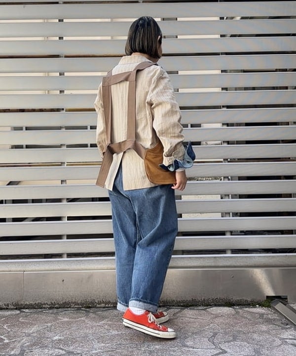 つぼさんの「BEAMS WOMEN｜maturely / ゴート スエード ノーバッグ ベスト」を使ったコーディネート