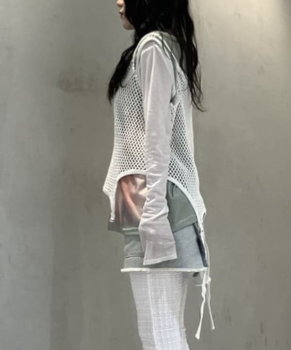 須賀さんの「BEAMS WOMEN｜maturely / フィッシュ ネット タンクトップ」を使ったコーディネート