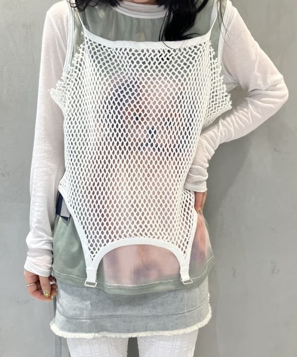 須賀さんの「BEAMS WOMEN｜maturely / フィッシュ ネット タンクトップ」を使ったコーディネート