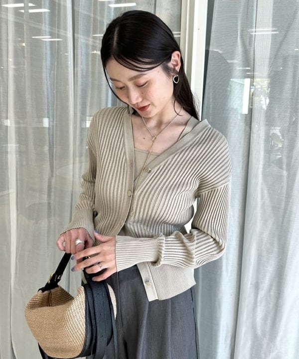 隈元 楓さんの「BEAMS WOMEN｜【別注】スタイリスト佐藤佳菜子 × SLOANE / ミラノ リブ タンクトップ」を使ったコーディネート