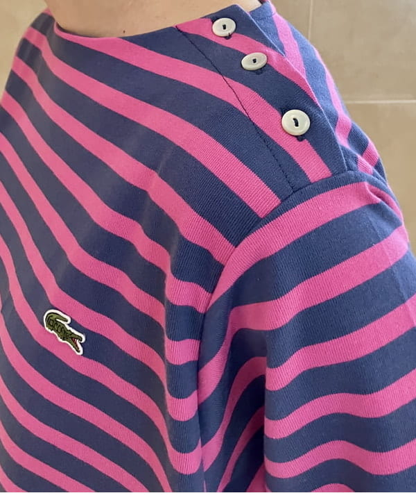 すぎやま えみさんの「【別注】LACOSTE / ボーダー ハーフスリーブ ドレス」を使ったコーディネート