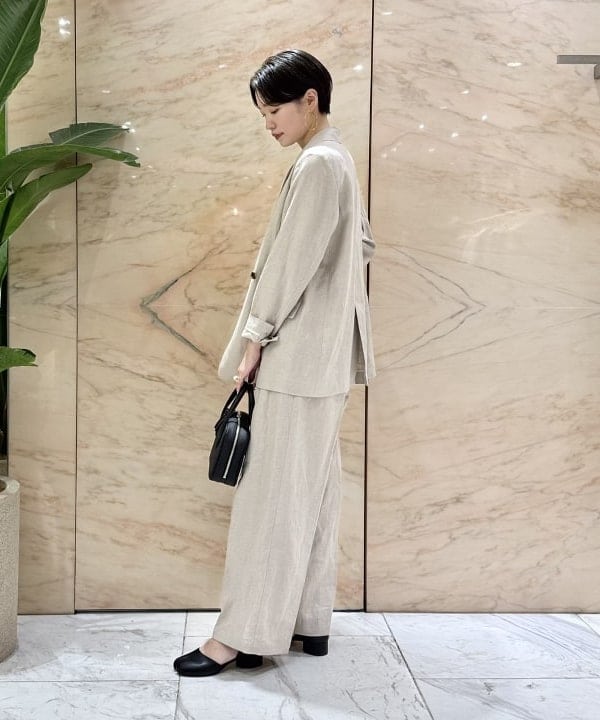 SANOさんの「BEAMS WOMEN｜ダブルブレスト リネン ジャケット」を使ったコーディネート