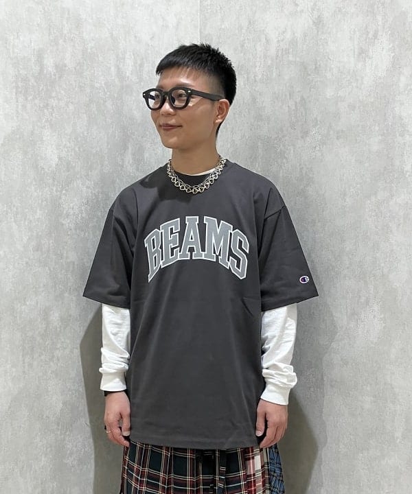 土田 達也さんの「BEAMS WOMEN｜【別注】Champion "BEAMS" LOGO T-Shirts」を使ったコーディネート