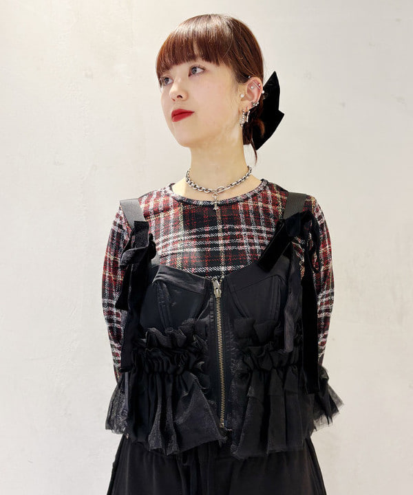 りかちょび/岸本梨佳さんの「BEAMS WOMEN｜シアー プリント クルーネック Tシャツ」を使ったコーディネート