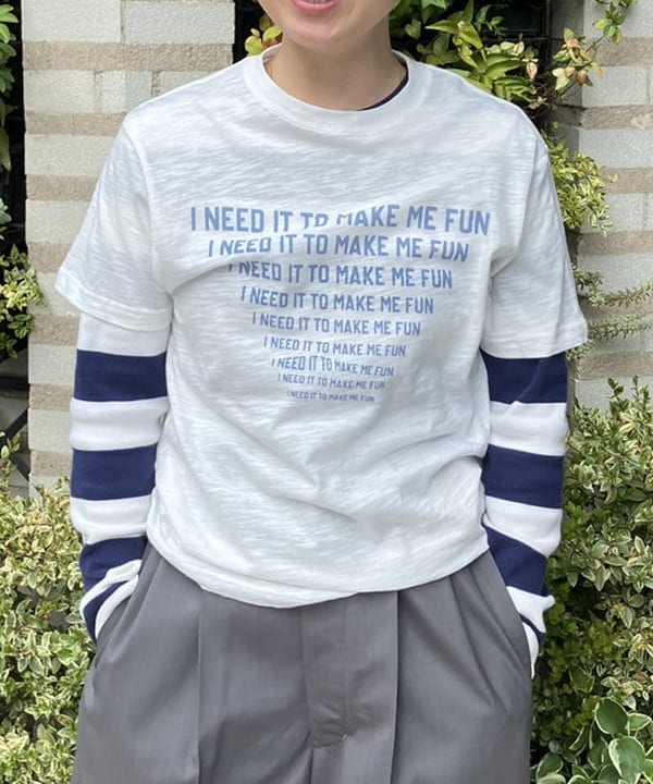 赤羽 花さんの「BEAMS WOMEN｜ライン メッセージ Tシャツ」を使ったコーディネート