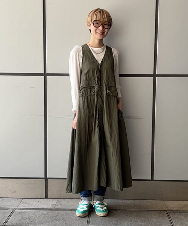 みりさんの「ナイロン タッサー C-1 ノースリーブ ワンピース」を使ったコーディネート