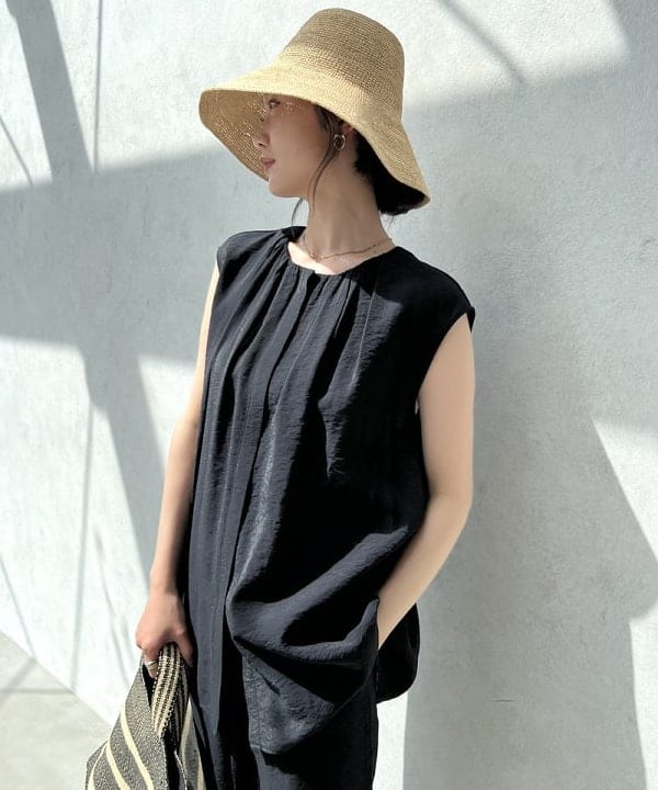 隈元 楓さんの「BEAMS WOMEN｜GRILLO / ストロー ブレイド ハット」を使ったコーディネート