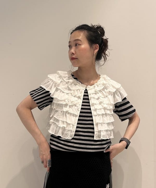 清水 彩乃さんの「BEAMS WOMEN｜maturely / フィッシュ ネット タンクトップ」を使ったコーディネート
