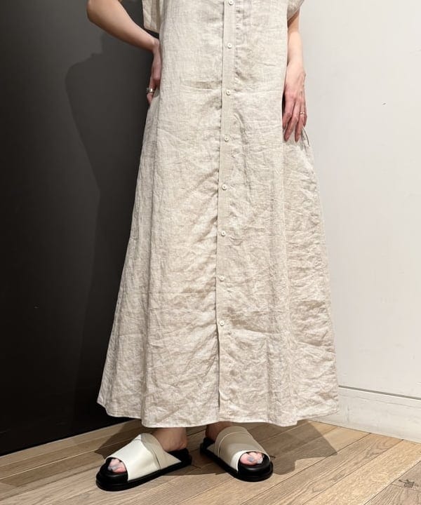 makita mikaさんの「BEAMS WOMEN｜TICCA / リネン 2WAY フレンチスリーブ ワンピース」を使ったコーディネート