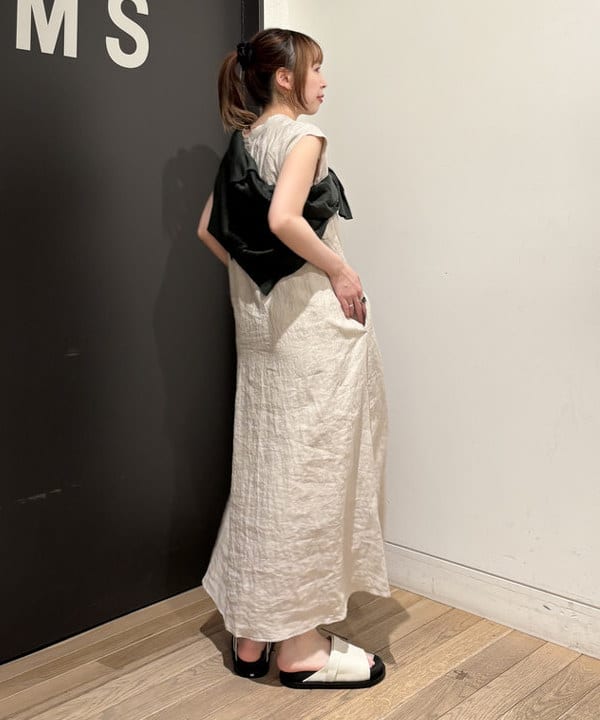 makita mikaさんの「BEAMS WOMEN｜TICCA / リネン 2WAY フレンチスリーブ ワンピース」を使ったコーディネート