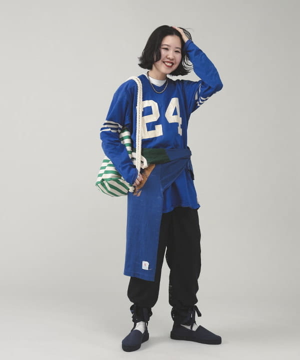 ミナミマリコさんの「BEAMS WOMEN｜ボーイ ベーシック Tシャツ」を使ったコーディネート