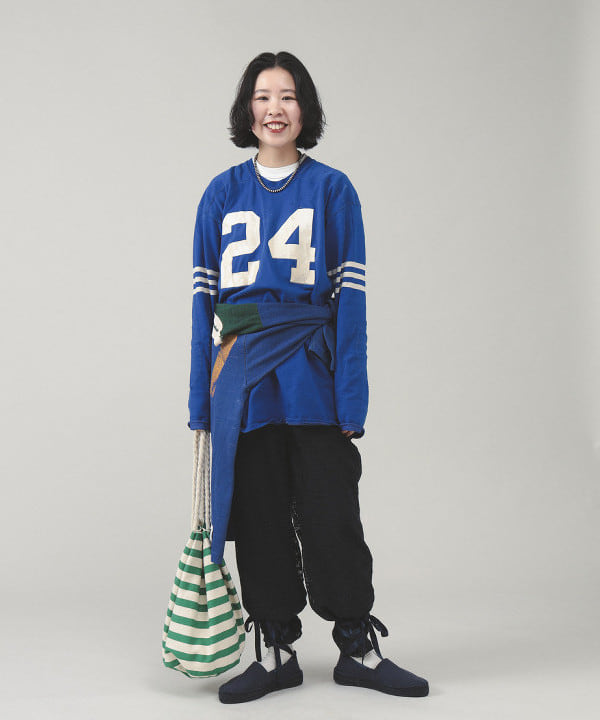 ミナミマリコさんの「BEAMS WOMEN｜ボーイ ベーシック Tシャツ」を使ったコーディネート