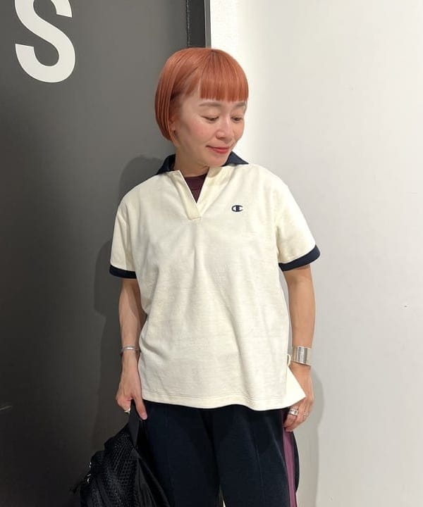 吉田 奈央さんの「BEAMS WOMEN｜【別注】Champion / ポロシャツ」を使ったコーディネート