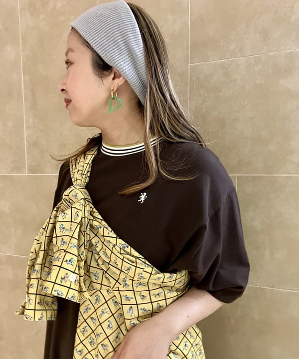 吉田　真実さんの「【別注】Gymphlex / クルーネック ニットライン ショートスリーブ ドレス」を使ったコーディネート