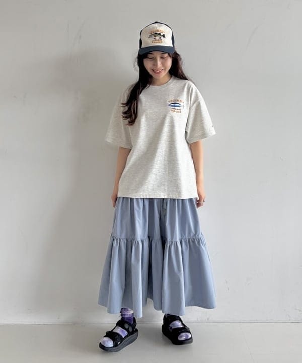 タグ付き☆オシャレ☆BEAMS BOY】青 グレー 白 スカート サイズ0