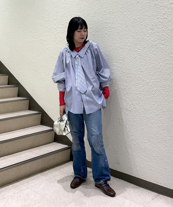 あさまつ はづきさんの「ストレッチレース クルーネック Tシャツ」を使ったコーディネート