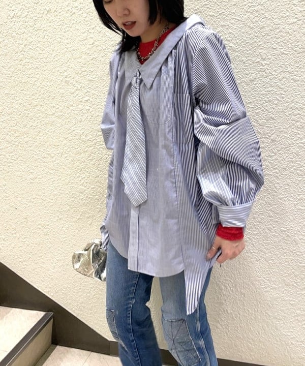 あさまつ はづきさんの「ストレッチレース クルーネック Tシャツ」を使ったコーディネート