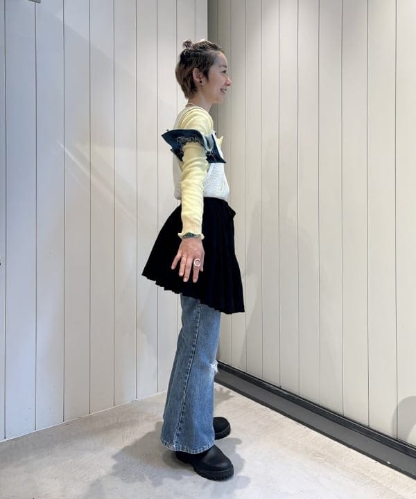 矢野(青木)優香さんの「BEAMS WOMEN｜maturely / シアー シャーリング カーディガン」を使ったコーディネート