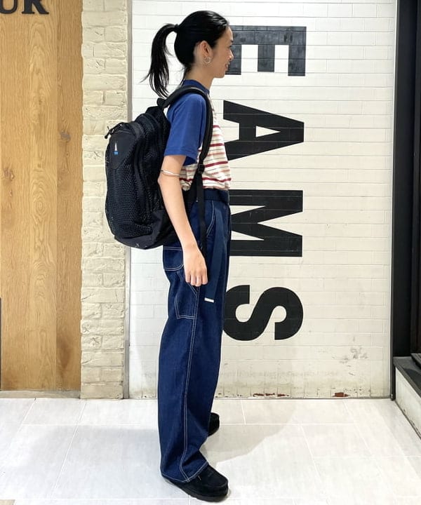 津藤 理佐子さんの「BEAMS WOMEN｜ボーイ ジャカード ラグラン ショートスリーブ」を使ったコーディネート