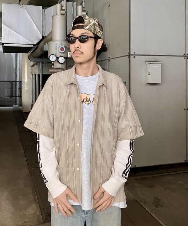 高遠 恒巳さんの「BEAMS WOMEN｜メッシュ オープンカラーシャツ」を使ったコーディネート