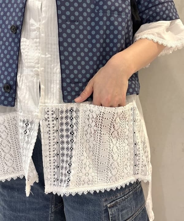 kawaiさんの「BEAMS WOMEN｜ドット オープン カラー ショートスリーブ」を使ったコーディネート