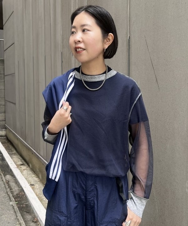 ミナミマリコさんの「BEAMS WOMEN｜ボーイ ベーシック Tシャツ」を使ったコーディネート