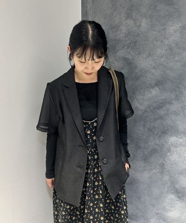 SAEさんの「BEAMS WOMEN｜オーガンジー ハーフスリーブ ジャケット」を使ったコーディネート