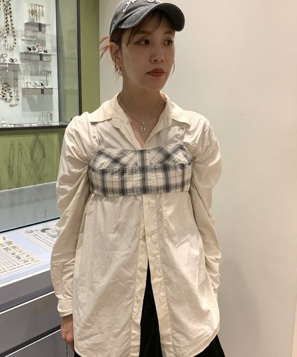 れいなさんの「BEAMS WOMEN｜チェック ビスチェ」を使ったコーディネート