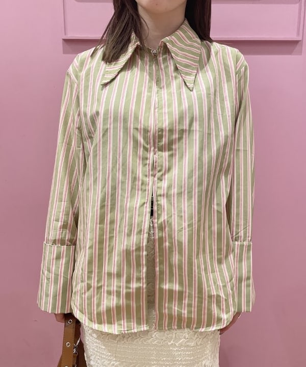 田中 里実さんの「BEAMS WOMEN｜シャーリング ボーダー スカート」を使ったコーディネート