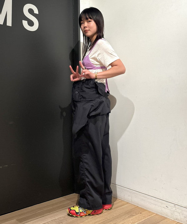sakuraさんの「BEAMS WOMEN｜ポリエステル コットン ツイル ショート スリーブ オールインワン」を使ったコーディネート