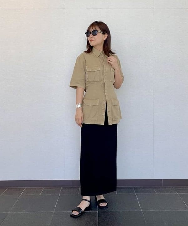 住吉　明佳さんの「BEAMS WOMEN｜和紙 コットン タイト スカート」を使ったコーディネート