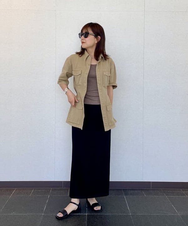 住吉　明佳さんの「BEAMS WOMEN｜和紙 コットン タイト スカート」を使ったコーディネート