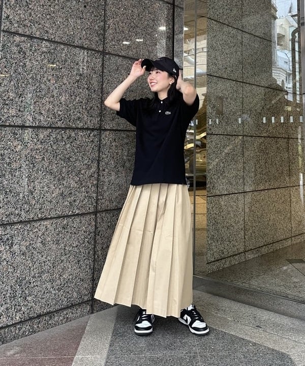 ハナイさんの「BEAMS WOMEN｜【別注】LACOSTE / ヘビー ピケ ポロ ショートスリーブ」を使ったコーディネート
