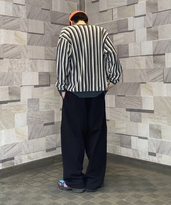 Lazzyさんの「【別注】REMI RELIEF / Cotton Kanoko Cardigan Stripe」を使ったコーディネート
