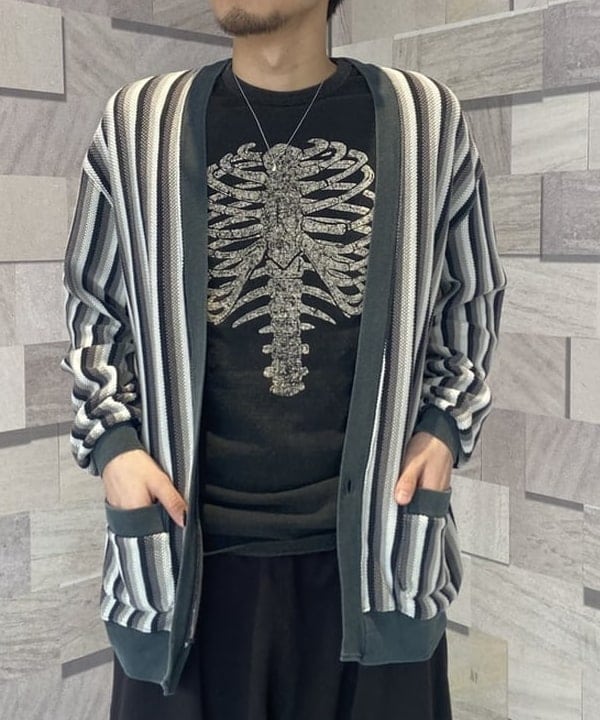 Lazzyさんの「【別注】REMI RELIEF / Cotton Kanoko Cardigan Stripe」を使ったコーディネート