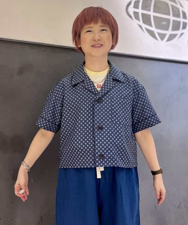 木村 梨香さんの「BEAMS WOMEN｜ドット オープン カラー ショートスリーブ」を使ったコーディネート