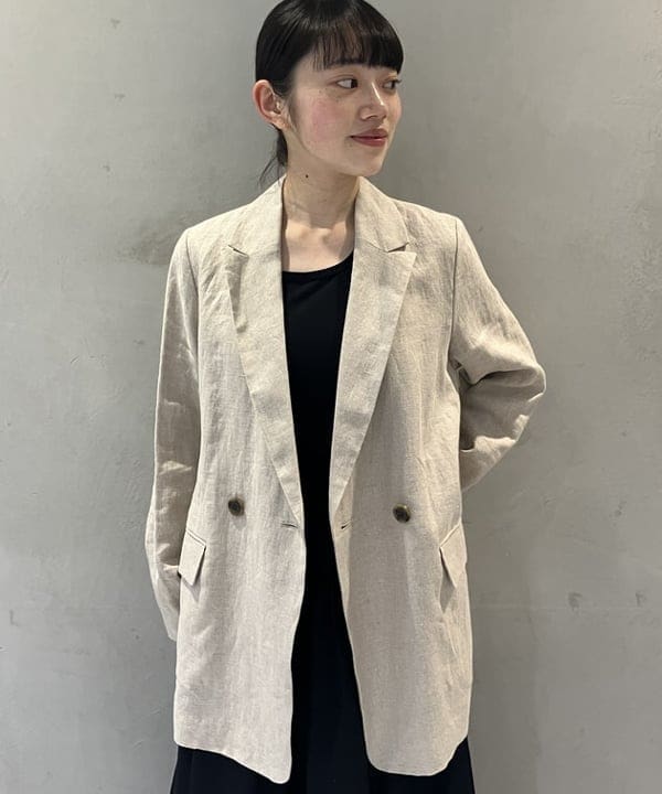 野村 美紅さんの「BEAMS WOMEN｜ダブルブレスト リネン ジャケット」を使ったコーディネート