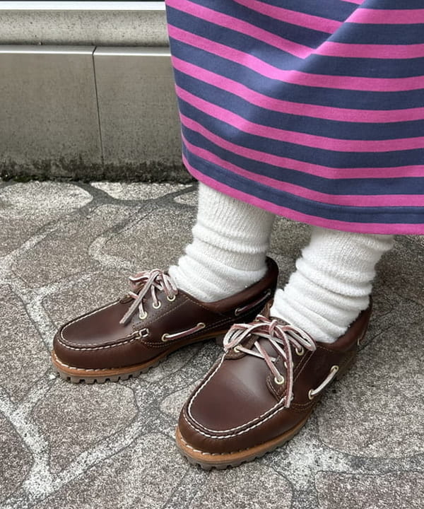 まつむさんの「BEAMS WOMEN｜【別注】LACOSTE / ボーダー ハーフスリーブ ドレス」を使ったコーディネート
