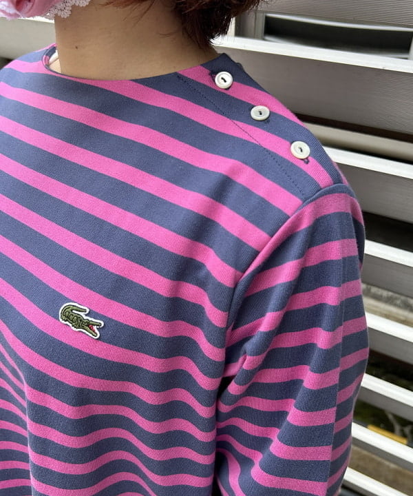 まつむさんの「BEAMS WOMEN｜【別注】LACOSTE / ボーダー ハーフスリーブ ドレス」を使ったコーディネート