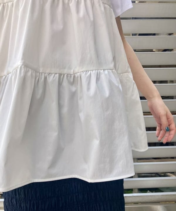 イナダさんの「BEAMS WOMEN｜コンビ ティアード プルオーバー」を使ったコーディネート