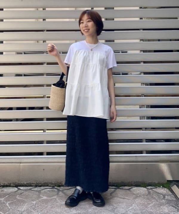 イナダさんの「BEAMS WOMEN｜コンビ ティアード プルオーバー」を使ったコーディネート