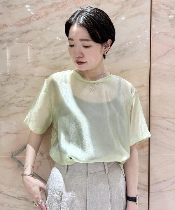 SANOさんの「BEAMS WOMEN｜INSCRIRE / リネン テーパードパンツ」を使ったコーディネート