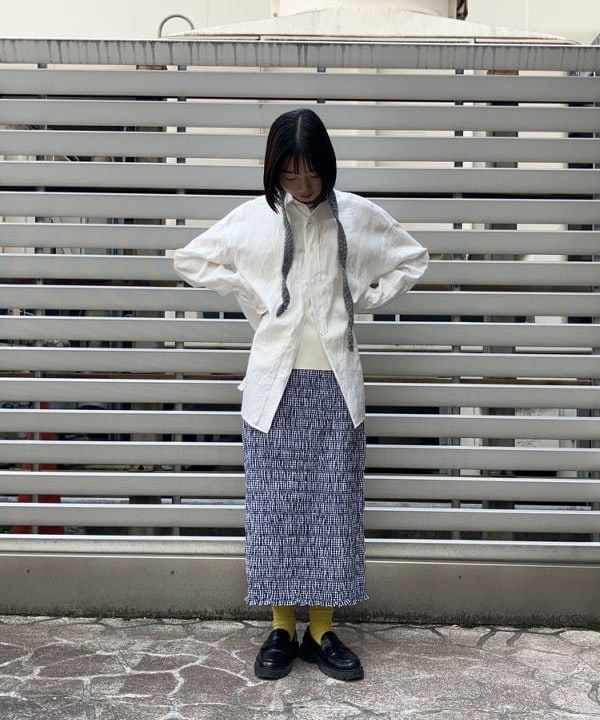 Kanaeさんの「BEAMS WOMEN｜ne Quittez pas / ギンガムチェック シャーリング スカート」を使ったコーディネート
