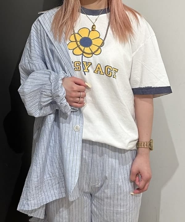 安藤 菜央さんの「BEAMS WOMEN｜【別注】BOW WOW / RINGER T-shirt」を使ったコーディネート
