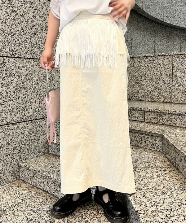 あさひさんの「BEAMS WOMEN｜フリンジ 2way タイト スカート」を使ったコーディネート